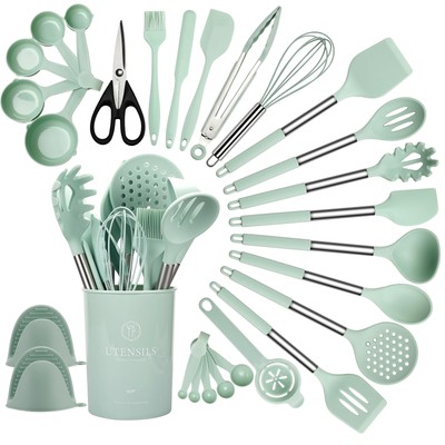 Silicone Kitchen Utensil Set 28 Pcs Nonstick Cooking Utensils Set With Holder To