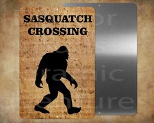 Sasquatch big foot yeti Crossing 8 x 12" metal sign Made in USA