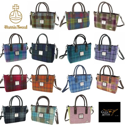 Glen Appin Brora Harris Tweed Top Griff Tragetasche Handtasche LB1228 Farbauswahl
