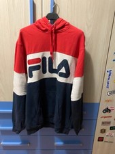 FILA FELPA NIGHT BLOCKED HOODIE 687001 660344 ROSSO BIANCO BLU G06 TAGLIA S