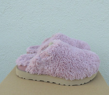 UGG SHELL PINK FUZZ SUGAR WOOL/ FAUX FUR FLUFF SLIDE SLIPPERS, US 5/ EUR 36 NEW