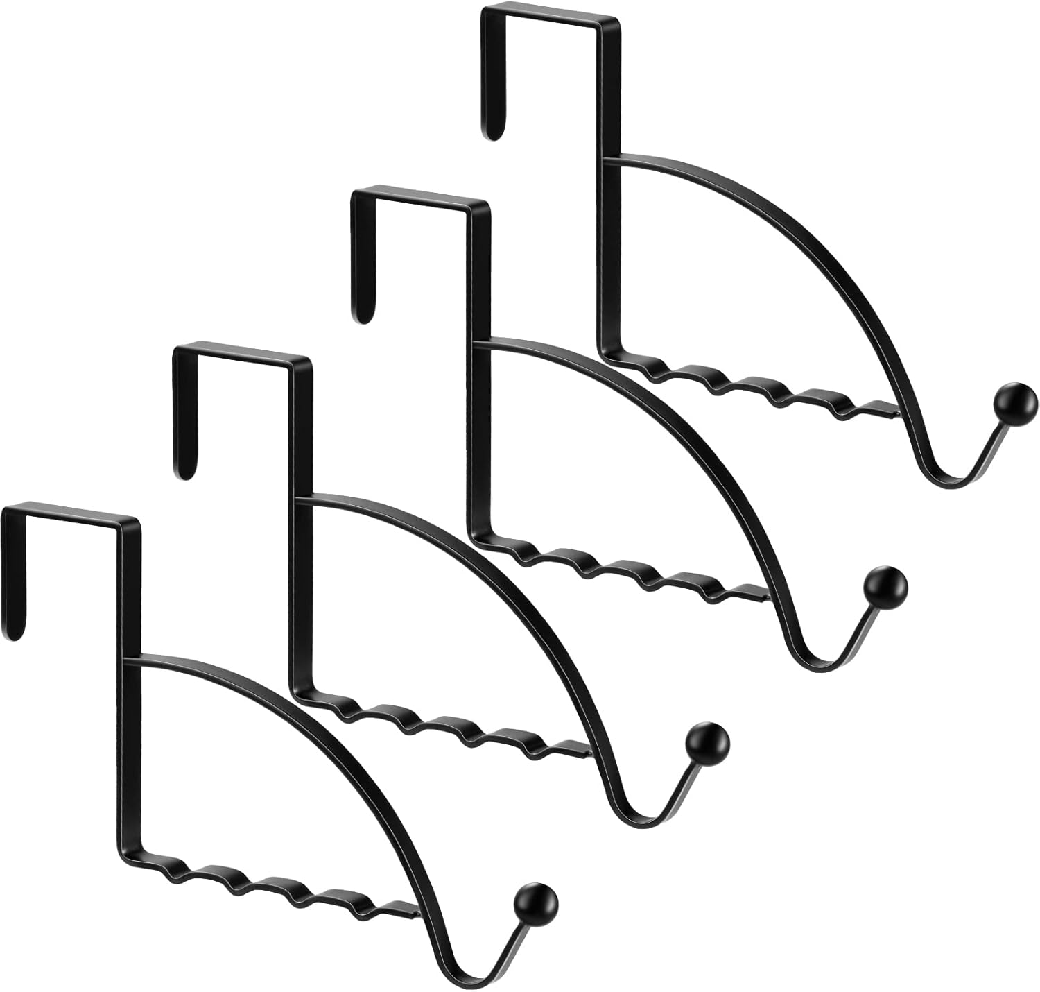 4 Pieces over the Door Hooks Hanger Multi Hanging Storage Organizers Valet Hooks