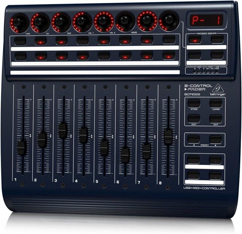 Behringer B-CONTROL FADER BCF2000 Total-Recall USBMIDI-Controller mit 8-Fadern