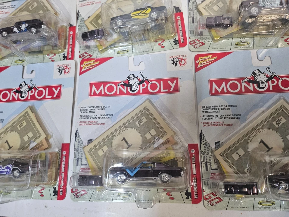 Very Rare , 2005 Johnny Lightning Monopoly 70th Anniversary Complete 12 Car Set - Image 2 of 4