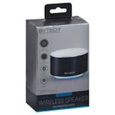BYTECH Bluetooth Chrome Light Up Wireless Speaker w/Bass Boosting Sound