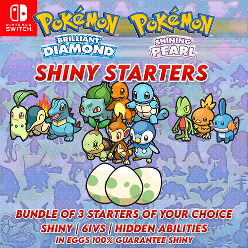 Shiny Eggs Starters Pokemon Brilliant Diamond & Shining Pearl 6IVs