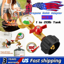 Propane Refill Adapter with Valve and Gauge, Fill 1 Lb Bottles From 20 Lb Tank