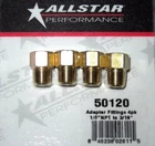 Brake Adapter Inverted Flare Fittings 1/8"-27 NPT To 3/16" Straight 4pk ALL50120