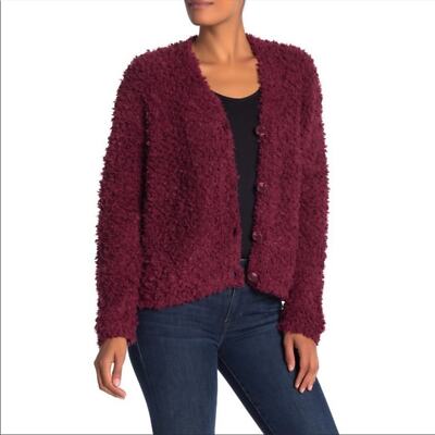 Rxb Zinfandel Boucle Knit Cardigan Size Small NWT