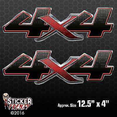 4x4 Carbon Black Red OFF ROAD 2 Pack Decal vinyl sticker Chevy Silverado truck