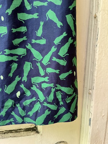 Essaye Surface Art Australian navy green Siamese cat print mini circle skirt XS - Picture 9 of 13