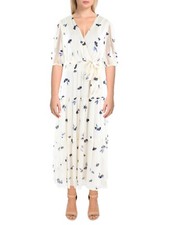 Ralph Lauren Womens Surplice Tiered Evening Dress Multicolor SZ 16