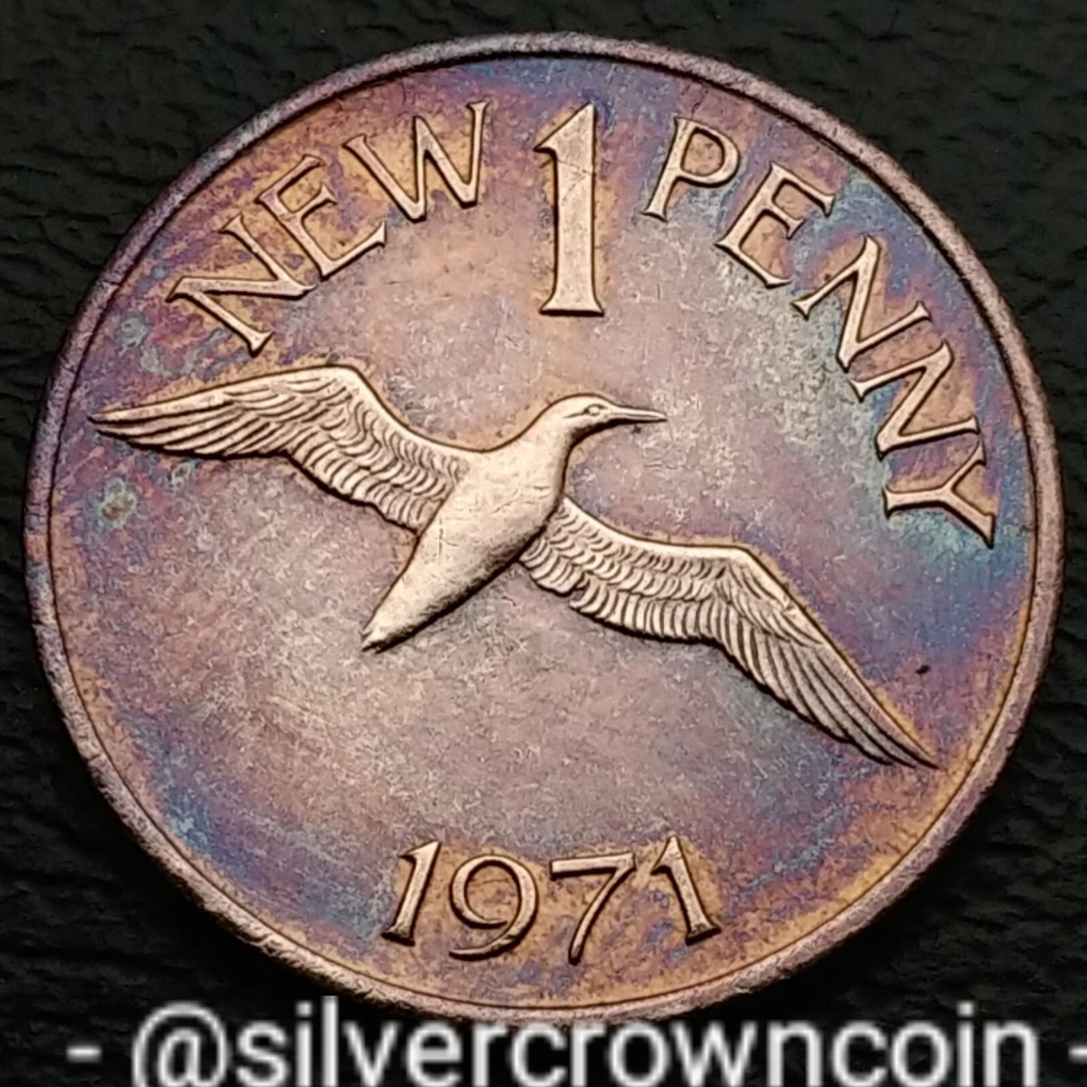 Guernsey 🇬🇬 Bailiwick 1 New Penny 1971. KM#21. One Cent Coin