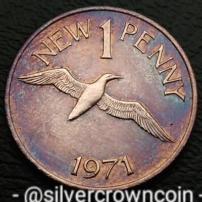 Guernsey 🇬🇬 Bailiwick 1 New Penny 1971. KM#21. One Cent Coin