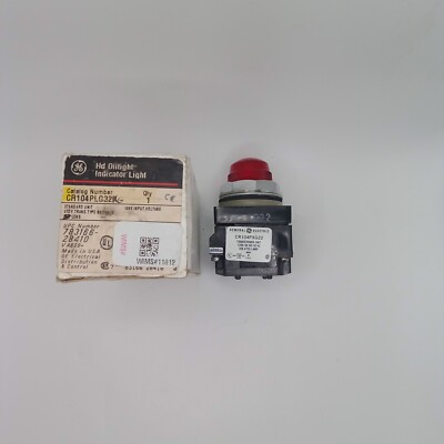 NEW GENERAL ELECTRIC/ABB CR104PLG32R RED INDICATING LIGHT 120V TRANSFORMER TYPE