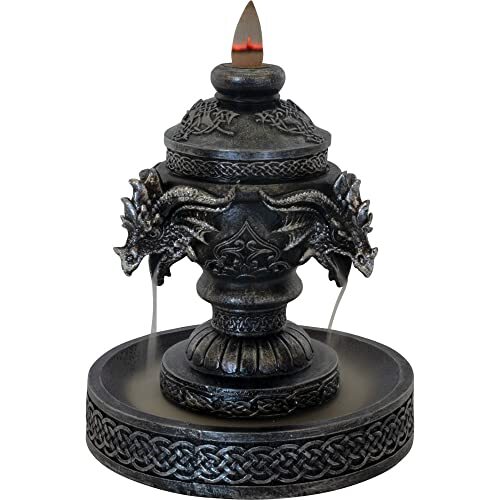 Kasa Style Backflow Celtic Triple Dragon Incense Burner - Picture 1 of 1
