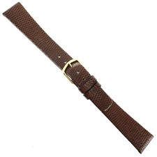 18mm Kreisler Brown Genuine Lizard Unstitched Square Tip Ladies Band Reg