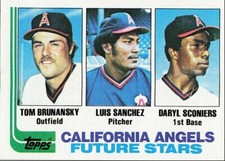 1982 Topps Tom Brunansky RC/Luis Sanchez RC/Daryl Sconiers Rookie #653