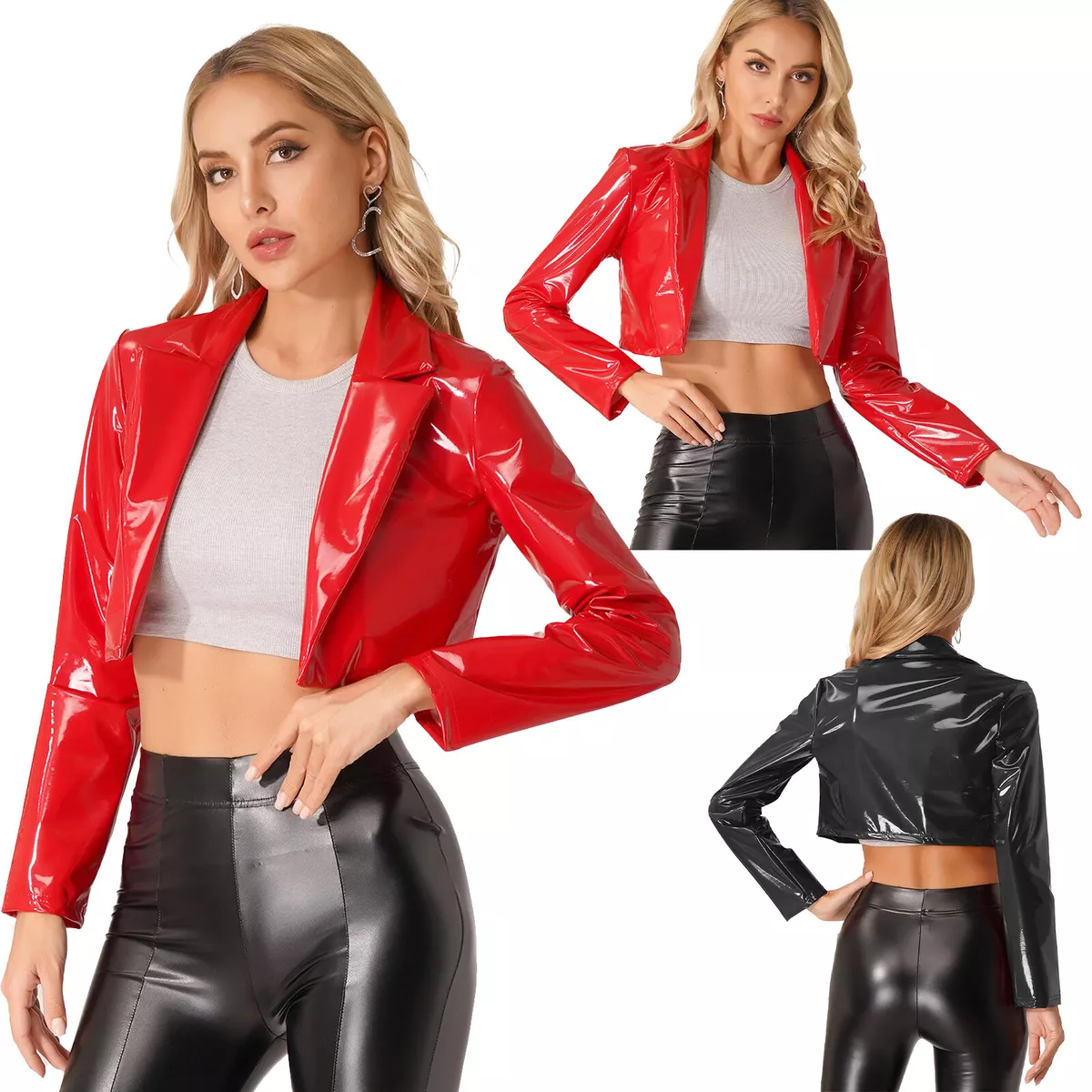 Red patent leather shorts sale