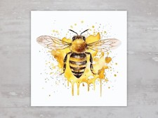 Watercolor Nectar Honey Bee Quilt Fabric Panel Sewing Quilting Block A114