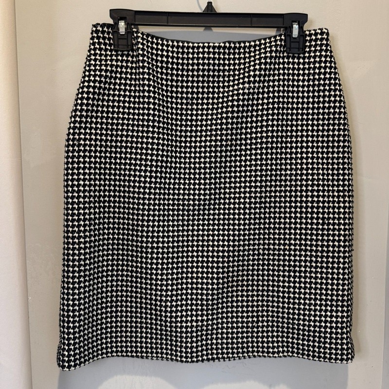 J. McLaughlin SZ 6 Classy Houndstooth Mini-Skirt - Cotton Spandex Blend