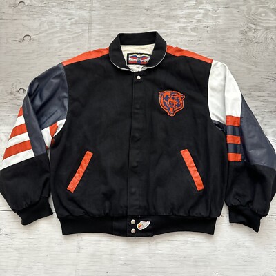 Vintage 90s NFL Jeff Hamilton Chicago Bears Football Jacket Sz XL