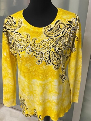 Helena Vera Damen Pullover Größe 42,Farbe:Gelb/Schwarz,Obermaterial Polyacryl.