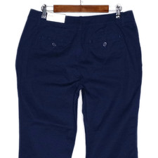  42 CATO womens modern cuffed ankle pants size 14 stretch navy blue twill solid