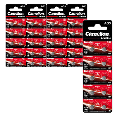 5x Camelion Knopfzellen Uhren - Batterien AG3 Alkaline 0% HG 10er Blister