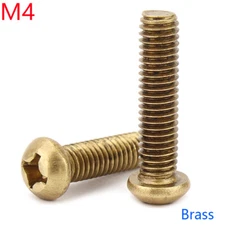 M4 x 0.7 4mm Solid Brass Phillips Pan Head Machine Screws DIN 7985A GB818 bolts