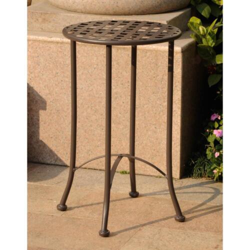 Mandalay Iron Round Table Rustic Brown