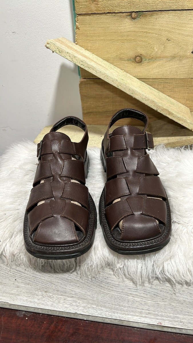 Kenneth Cole New York  Mens Sandal 10 Brown Leather Gladiator Made In Italy Vintage Men main image 4