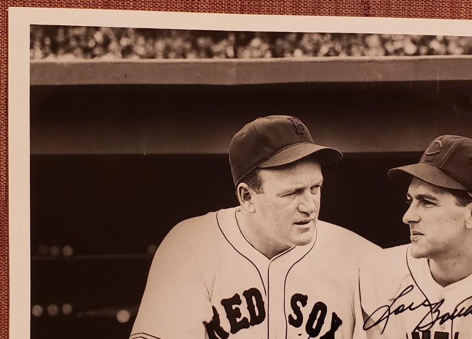 Bobby Doerr & Joe Cronin Auto Indians Boston Red Sox Baseball 8x10 Photo JSA HOF - Image 3 of 4