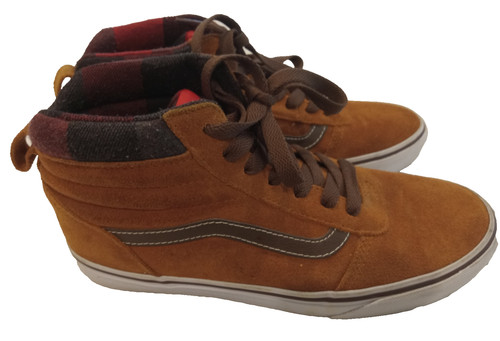 Vans Sk8 Hi MTE Ward Glazed Ginger Suede Plaid High Top Mens Size 9 Boots
