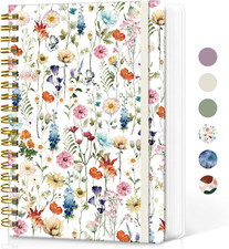 Lined Spiral Notebook Journal for Work, 300 Pages Thick B5 7.1"x10" College Ru