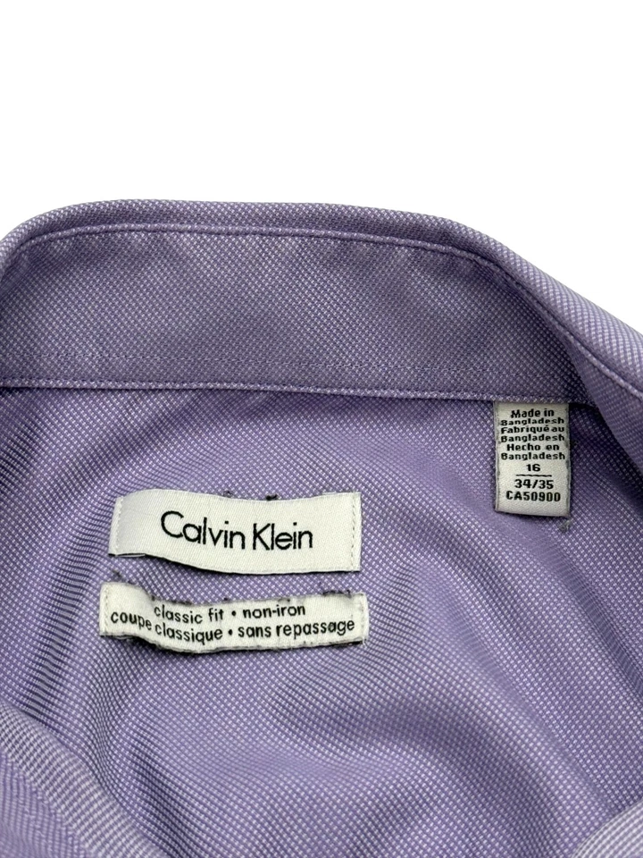 Camicia Classica Fit Non-Stropicciata Da Uomo Calvin Klein Taglia L - 34/35 - 16 - Immagine 4 di 4