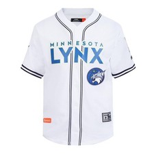 Pro Standard Mens WNBA Minnesota Lynx Mesh Button Down Mesh Top White/Midnigh...