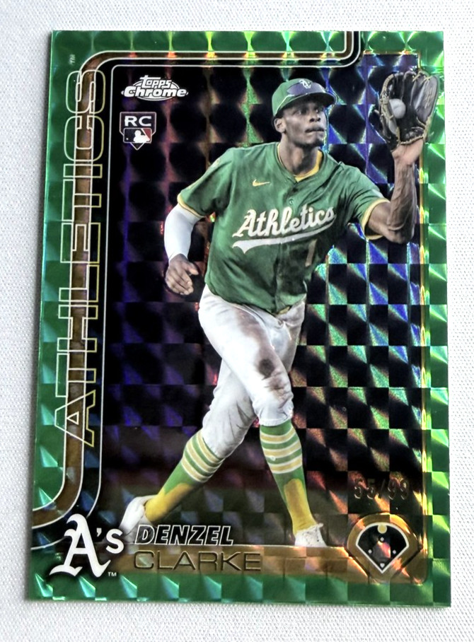 2025 Topps Chrome Update Denzel Clarke RC Green 55/99 X-Fractor #USC15