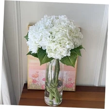 Artificial Hydrangea Flowers Real Touch, 3 Pack 21" 20 inch-3pcs White