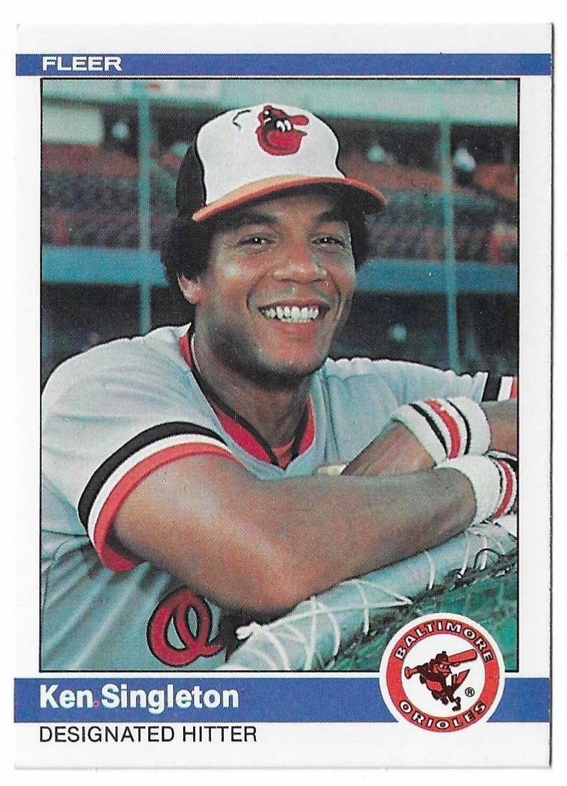 1984 Fleer Baseball Ken Singleton Card #21 Baltimore Orioles