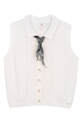 ORFEO PARIS DAVIS SWT5035 Damenweste Ecru mit Foulard Schwarz