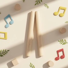 2 Pieces Wooden Rhythm Sticks Even Surface Wood Percussion Sticks Reusable