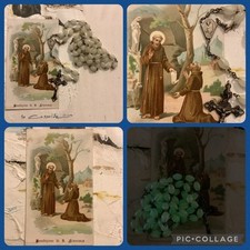 Vecchia Corona Rosario made in Italy fosforescente S. Francesco E Santino cm 47