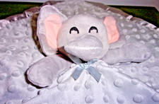Pro Goleem Gray Elephant Lovey Plush Baby Security Blanket w/ Minky Dots SOFT