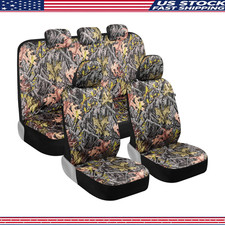 Realistic Green Forest Camouflage Automotive Front Bench Back Seat Cover Car