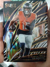 Nik Bonitto 2025 Select Football - Zebra Prizm Club Level #212 Denver Broncos