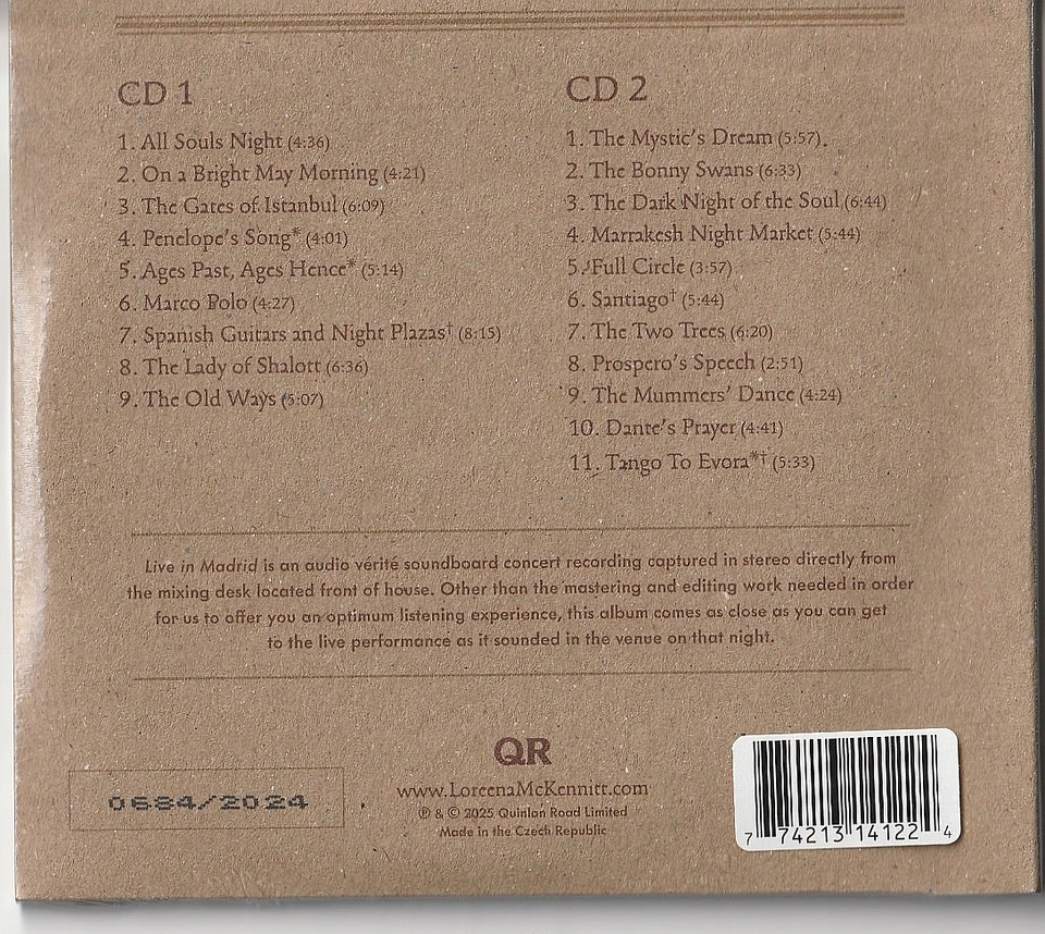 LOREENA McKENNITT - Live in Madrid - 2 CD (Limited Edition) - Bild 2 von 2