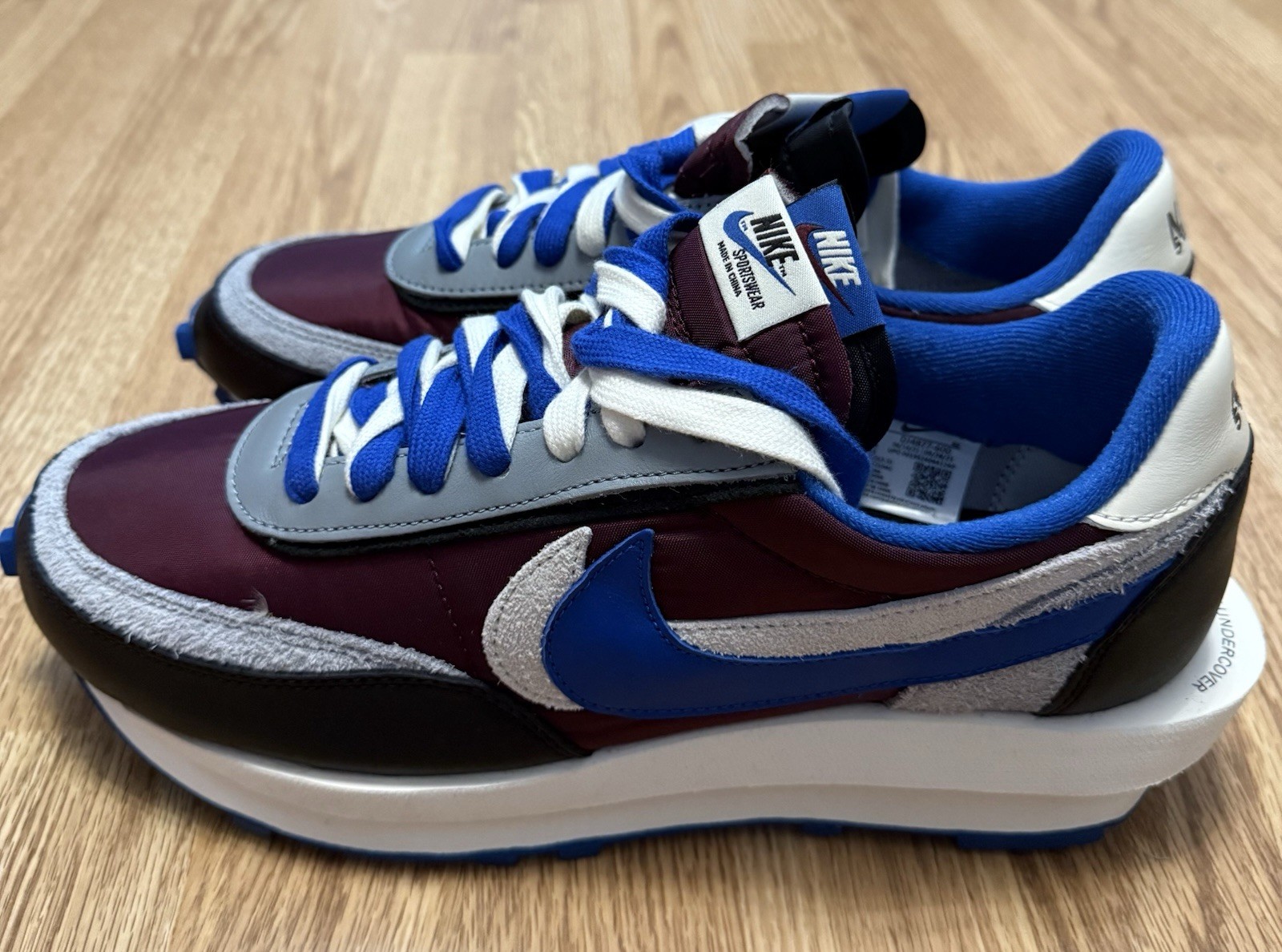 SACAI X NIKE Nike Sacai X Undercover LD Waffle Night Maroon UK10 Usate Ottime condizioni✅