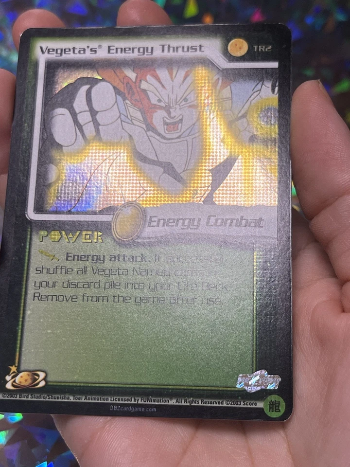 Vegeta’s Energy Thrust FOIL Rare LIMITED TR2 DBZ TCG Dragon Ball Z Score CCG - Image 4 of 4