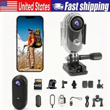 4K Mini Body Camera 64GB Waterproof Wearable POV Cam for Cycling Hiking Sports